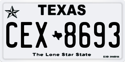 TX license plate CEX8693