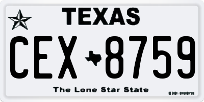 TX license plate CEX8759