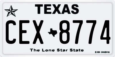 TX license plate CEX8774