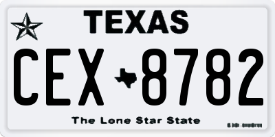 TX license plate CEX8782