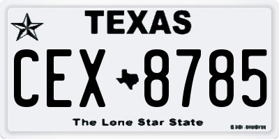 TX license plate CEX8785