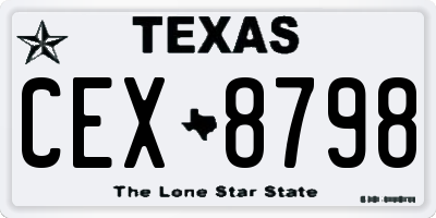 TX license plate CEX8798