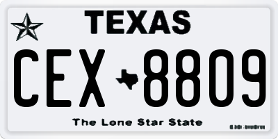 TX license plate CEX8809