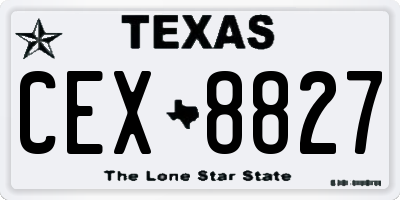 TX license plate CEX8827
