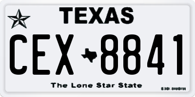 TX license plate CEX8841