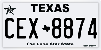 TX license plate CEX8874