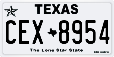 TX license plate CEX8954