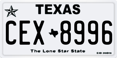 TX license plate CEX8996