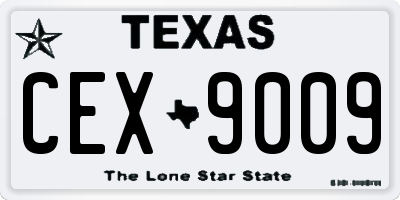 TX license plate CEX9009