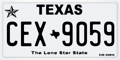TX license plate CEX9059