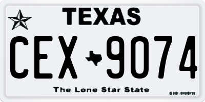 TX license plate CEX9074