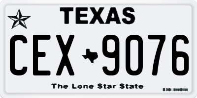TX license plate CEX9076