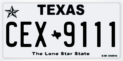 TX license plate CEX9111