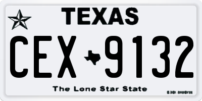 TX license plate CEX9132