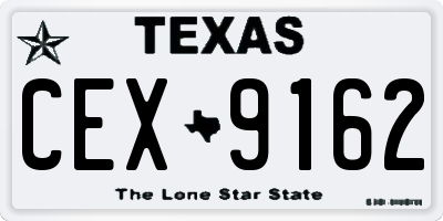 TX license plate CEX9162