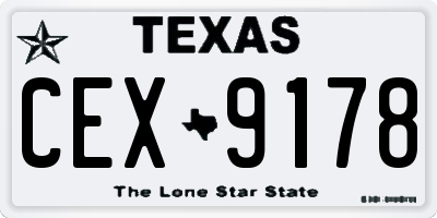 TX license plate CEX9178