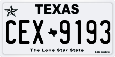 TX license plate CEX9193