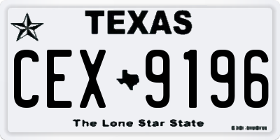 TX license plate CEX9196