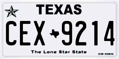 TX license plate CEX9214