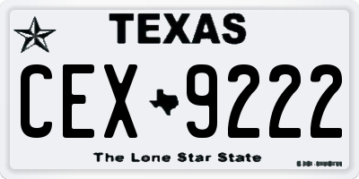 TX license plate CEX9222