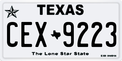 TX license plate CEX9223