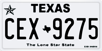 TX license plate CEX9275