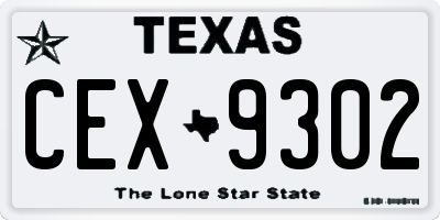 TX license plate CEX9302