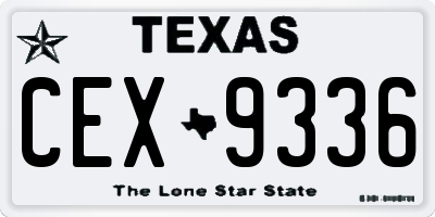 TX license plate CEX9336