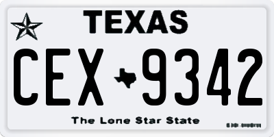 TX license plate CEX9342