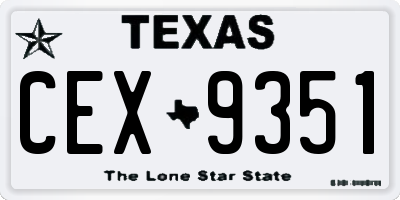 TX license plate CEX9351