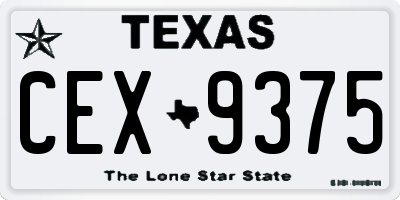 TX license plate CEX9375