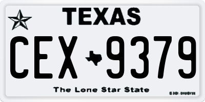 TX license plate CEX9379
