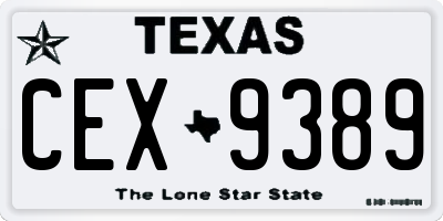 TX license plate CEX9389