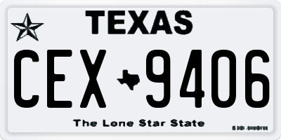 TX license plate CEX9406