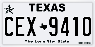 TX license plate CEX9410