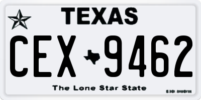 TX license plate CEX9462