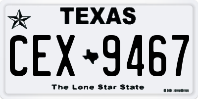 TX license plate CEX9467