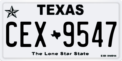 TX license plate CEX9547