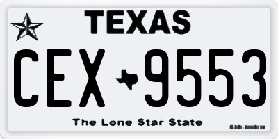 TX license plate CEX9553