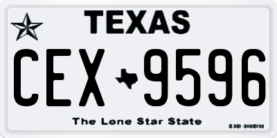TX license plate CEX9596