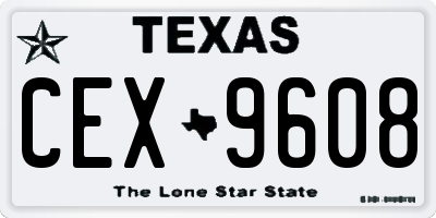 TX license plate CEX9608