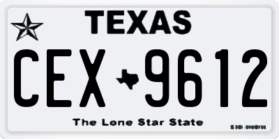 TX license plate CEX9612