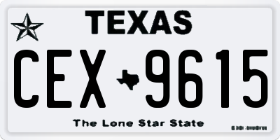 TX license plate CEX9615