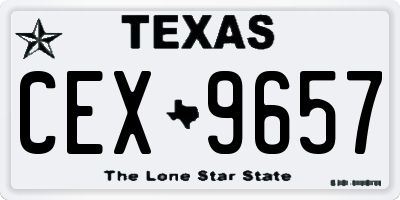 TX license plate CEX9657