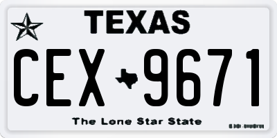TX license plate CEX9671