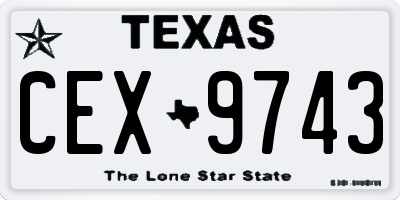 TX license plate CEX9743
