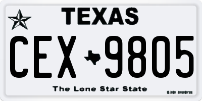 TX license plate CEX9805