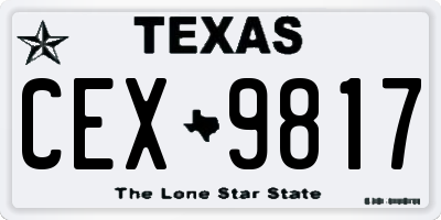 TX license plate CEX9817