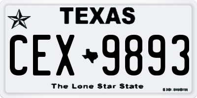 TX license plate CEX9893