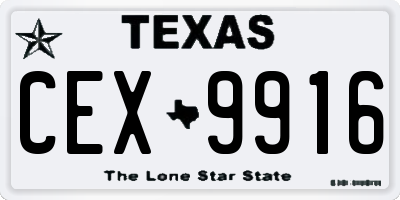 TX license plate CEX9916